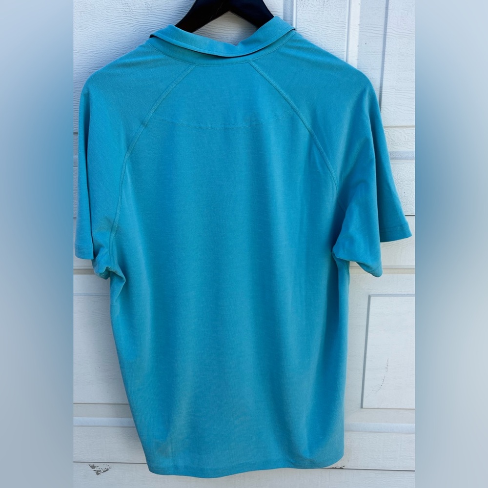 Men's Rhone Delta Polo Shirt  Short Sleeve Stretch aqua Performance L - Picture 2 of 5